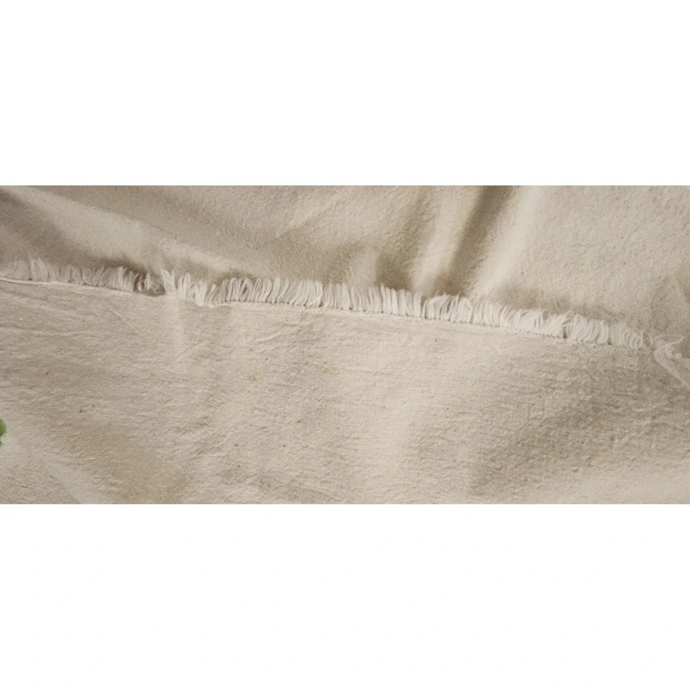 VtgCaribbean hand stitched embroidered tablecloth JAMAICAN FOLK ART linen 42x70